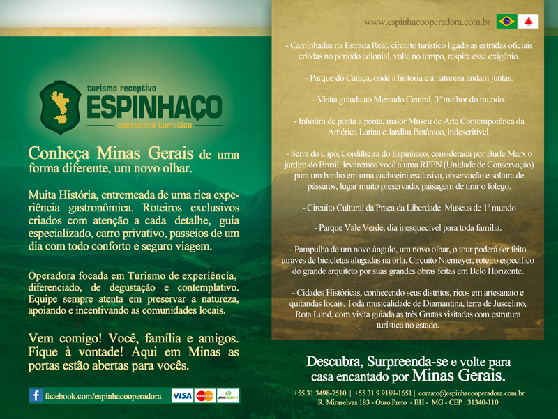 Conheça Minas Gerais - Folder Espinhaço